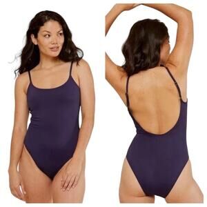 NWT ANDIE SWIM Women's Navy The Laguna One Piece Open Back Swimsuit